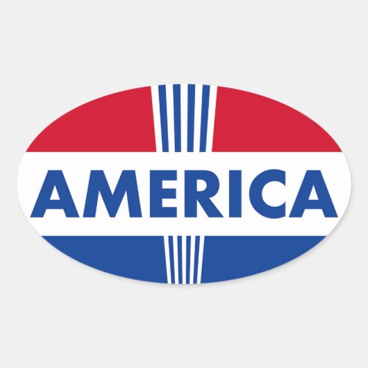 Amerika Ovaler Aufkleber (Vorderseite)