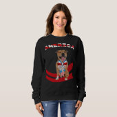Amerika Patriotic Pitbull Yellow Sweatshirt (Vorne ganz)