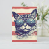 Amerika, Patriotische Amerikanische Katze Dankeskarte (Stehend Vorderseite)