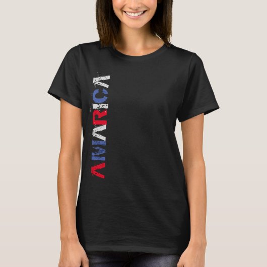 Amerika patriotische Grafik USA Flaggen Farben T-Shirt (Vorderseite)