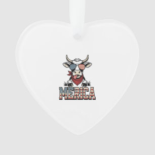 Amerika Patriotische Kuh Vintage Gravur Grafik_1 Ornament