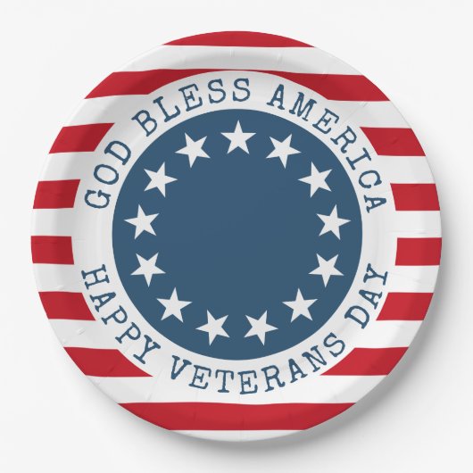 Amerika Patriotische Veteranen Pappteller (Vorderseite)