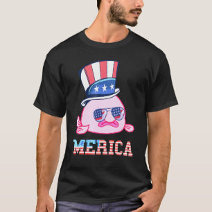 Amerika Patriotischer Blobfish Amerikanische Flagg T-Shirt
