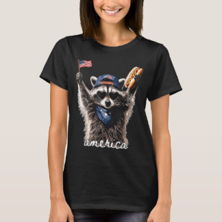 Amerika patriotischer Waschbär T-Shirt