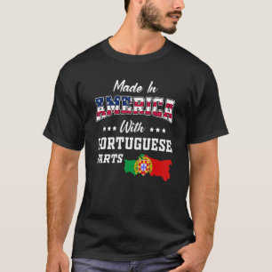 Amerika Portugal Teile Portugal Karte USA Flaggen T-Shirt