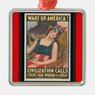 Amerika-Poster geweckt Ornament Aus Metall