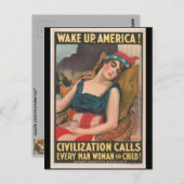 Amerika-Poster geweckt Postkarte (Vorne/Hinten)