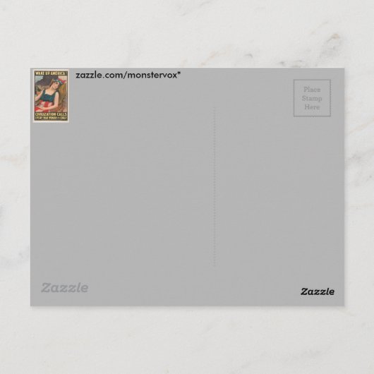 Amerika-Poster geweckt Postkarte (Rückseite)