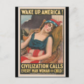 Amerika-Poster geweckt Postkarte (Vorderseite)