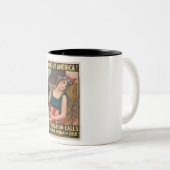 Amerika-Poster geweckt Zweifarbige Tasse (VorderseiteRechts)