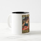 Amerika-Poster geweckt Zweifarbige Tasse (Vorderseite Links)