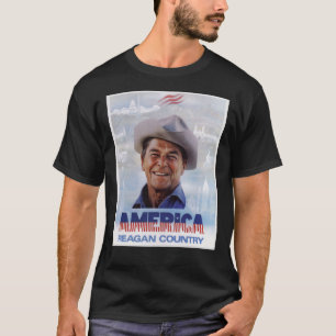 Amerika Reagan Country - Vintager Wahlkampf-Po der T-Shirt