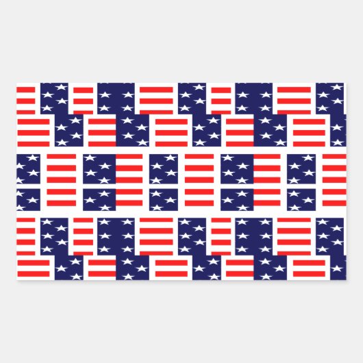 Amerika Rechteckiger Aufkleber (Vorderseite)