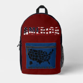 Amerika Red White Blue Rucksack (Vorderseite)