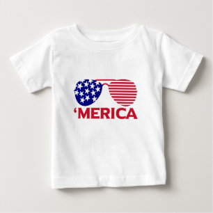 Amerika Red White Blue Sonnenbrille Baby T-shirt