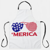 Amerika Red White Blue Sonnenbrille Schürze (Vorderseite)