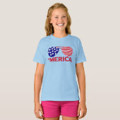 Amerika Red White Blue Sonnenbrille T-Shirt (Vorne ganz)