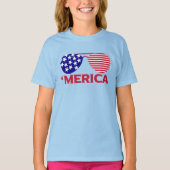 Amerika Red White Blue Sonnenbrille T-Shirt (Vorderseite)