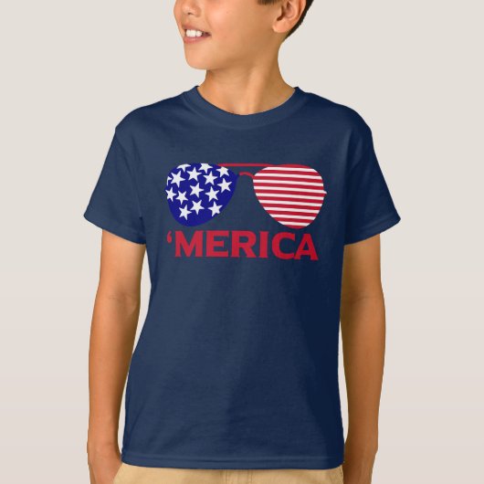 Amerika Red White Blue Sonnenbrille T-Shirt (Vorderseite)
