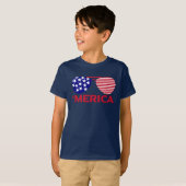Amerika Red White Blue Sonnenbrille T-Shirt (Vorne ganz)