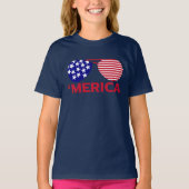 Amerika Red White Blue Sonnenbrille T-Shirt (Vorderseite)