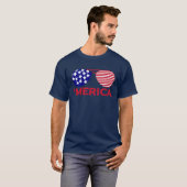 Amerika Red White Blue Sonnenbrille T-Shirt (Vorne ganz)