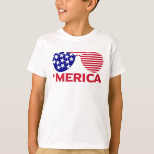Amerika Red White Blue Sonnenbrille T-Shirt