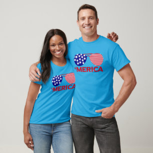 Amerika Red White Blue Sonnenbrille T-Shirt