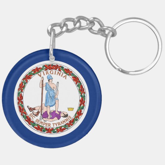 Amerika-Republiksymbol Virginia-Staat Flagge Schlüsselanhänger (Rückseite komplett)