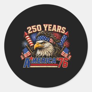 Amerika Retro 250 Jahr Jubiläum USA 1776-2026 Runder Aufkleber