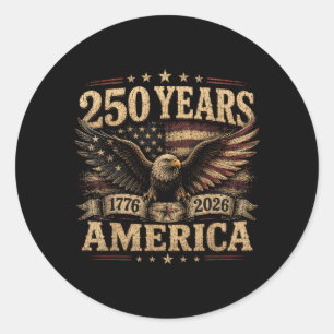 Amerika Retro 250 Jahre 250. Jubiläum USA Runder Aufkleber