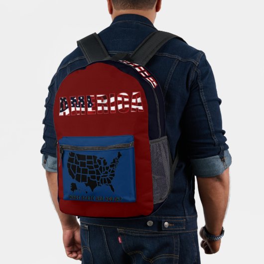 Amerika Rot Weiß Blau Rucksack (Insitu (Modell))