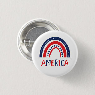 Amerika   Rot-Weiß und Blauer Regenbogen Button