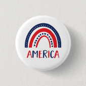 Amerika | Rot-Weiß und Blauer Regenbogen Button (Vorderseite)