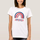 Amerika | Rot-Weiß und Blauer Regenbogen T-Shirt (Vorderseite)