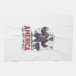 Amerika Rot Weiß Und Brau Adler BBQ-Shirt (7)_1 Geschirrtuch