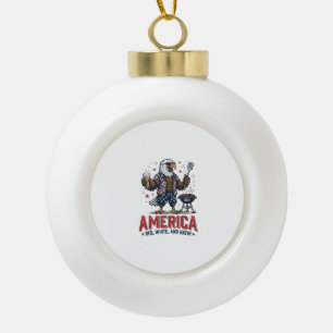 Amerika Rot Weiß Und Brau Adler BBQ Shirt (7)_1 Keramik Kugel-Ornament