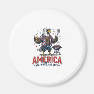 Amerika Rot Weiß Und Brau Adler BBQ Shirt (7)_1 Magnet