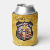 Amerika Route 66 Motorrad und Gold Textur Dosenkühler (Kanne Vorderseite)