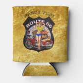 Amerika Route 66 Motorrad und Gold Textur Dosenkühler (Vorderseite)
