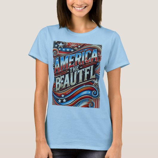Amerika: schön T-Shirt (Vorderseite)
