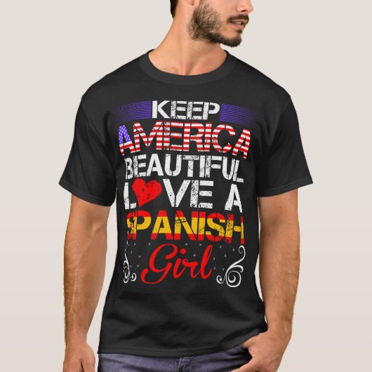 Amerika Schöne Liebe Spanisches Girl-Geschenk T-Shirt (Vorderseite)