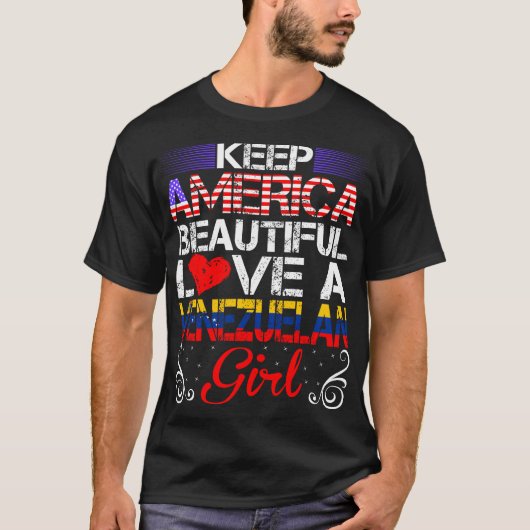 Amerika Schöne Liebe venezolanisches Girl-Geschenk T-Shirt (Vorderseite)