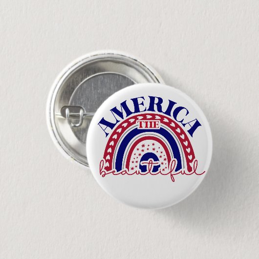Amerika Schöner Regenbogen Button (Vorne & Hinten)