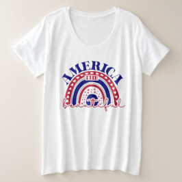 Amerika Schöner Regenbogen Große Größe T-Shirt