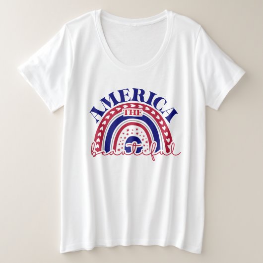 Amerika Schöner Regenbogen Große Größe T-Shirt (Design vorne)