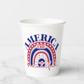 Amerika Schöner Regenbogen Pappbecher (Rückseite)