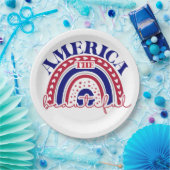 Amerika Schöner Regenbogen Pappteller (Party)