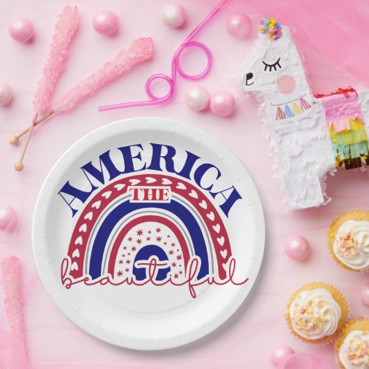 Amerika Schöner Regenbogen Pappteller (Party)