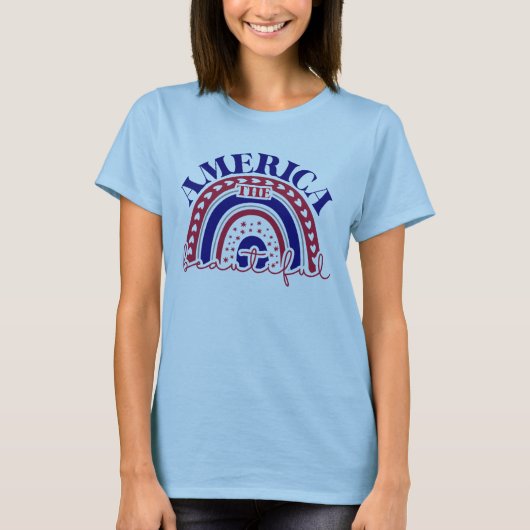 Amerika Schöner Regenbogen T-Shirt (Vorderseite)